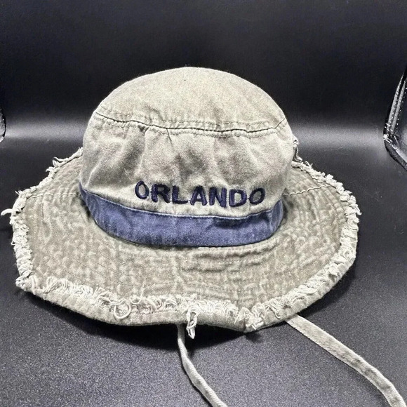 Orlando Bucket Hat Unisex One Size Green Drawstring Tie Side Pocket Jhats - Picture 2 of 6